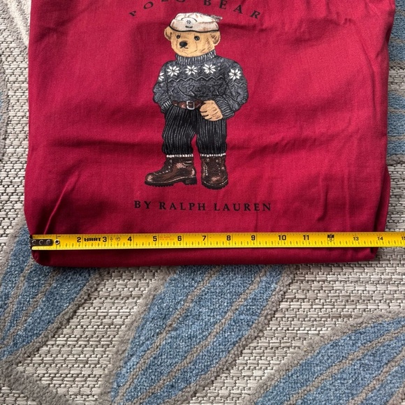 Ralph Lauren Polo Bear Red Canvas Tote Shopping Bag - Picture 5 of 6